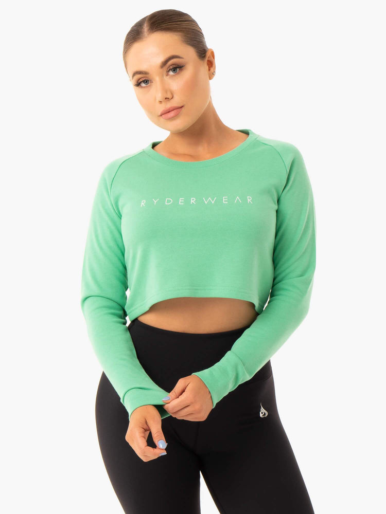 Chandails Ryderwear Staples Cropped Vert Femme | SXV-15965787