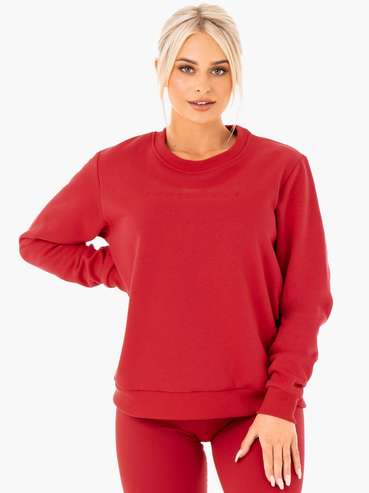 Chandails Ryderwear Motion Oversized Rouge Femme | FLF-06403051