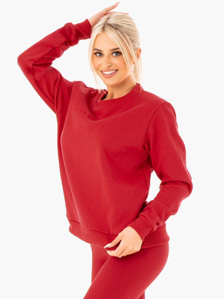 Chandails Ryderwear Motion Oversized Rouge Femme | FLF-06403051