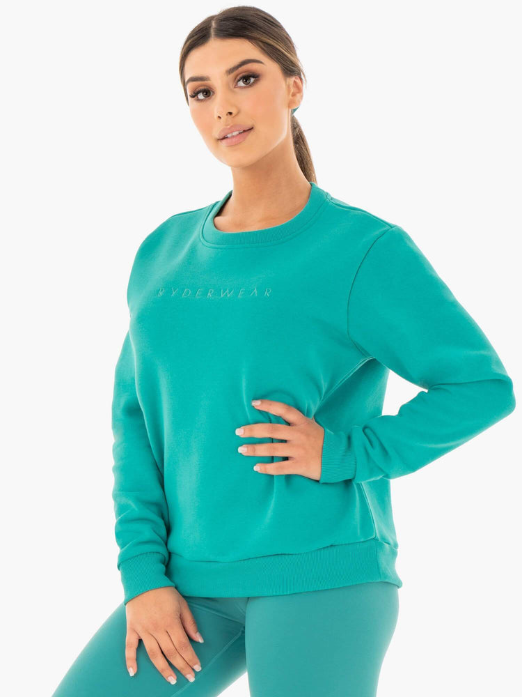 Chandails Ryderwear Motion Oversized Turquoise Femme | GFI-42819308