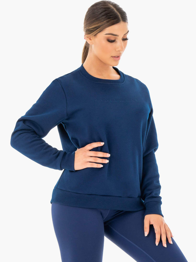 Chandails Ryderwear Motion Oversized Bleu Marine Femme | OSN-59996263