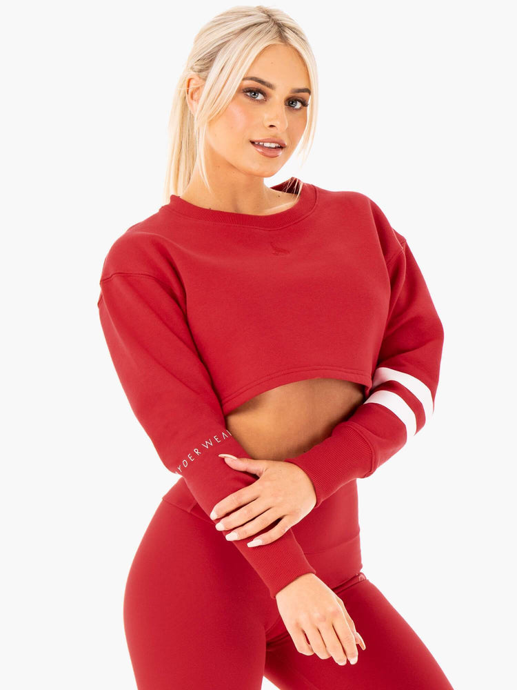 Chandails Ryderwear Motion Cropped Rouge Femme | CZU-42269329