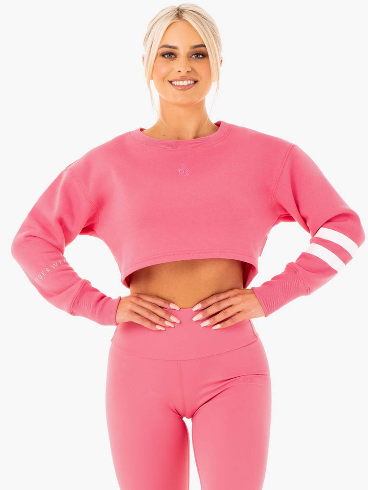 Chandails Ryderwear Motion Cropped Rose Femme | UBW-38133323