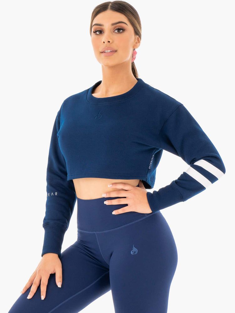 Chandails Ryderwear Motion Cropped Bleu Marine Femme | GCE-12662405