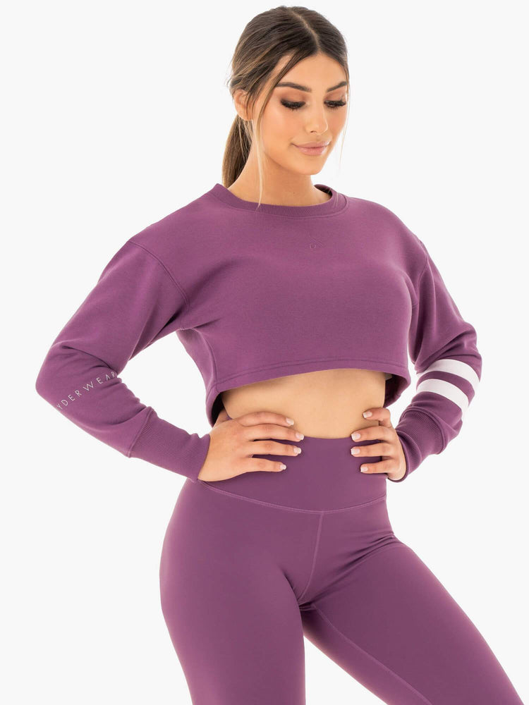 Chandails Ryderwear Motion Cropped Violette Femme | EOK-93628320