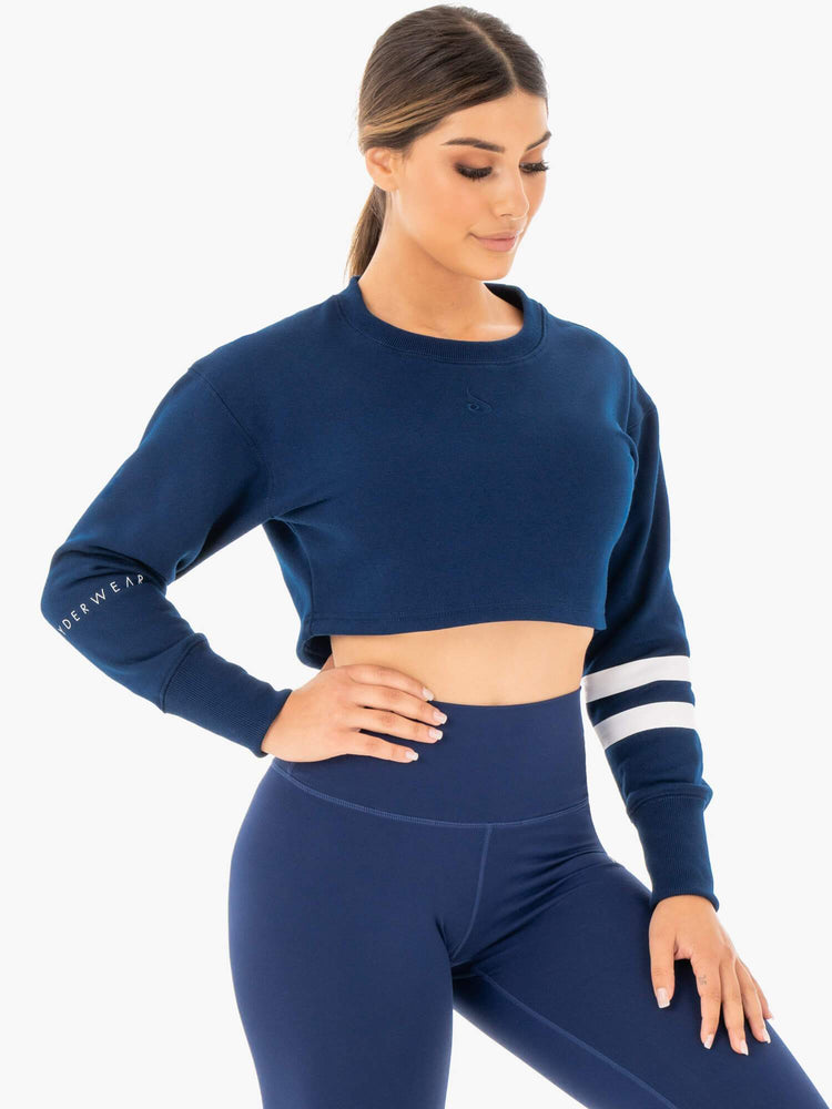 Chandails Ryderwear Motion Cropped Bleu Marine Femme | GCE-12662405