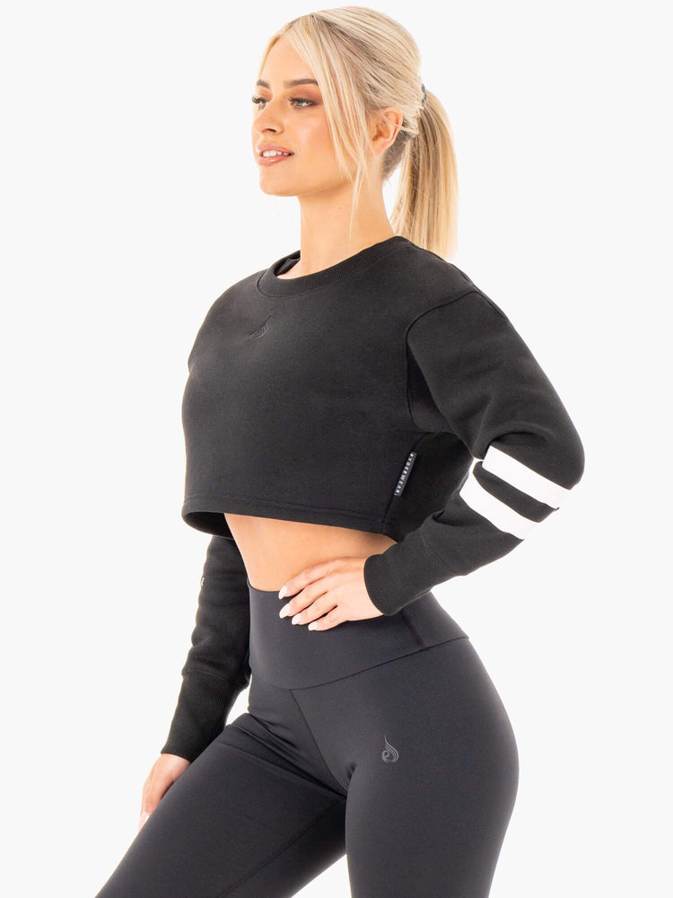 Chandails Ryderwear Motion Cropped Noir Femme | GUX-40178689