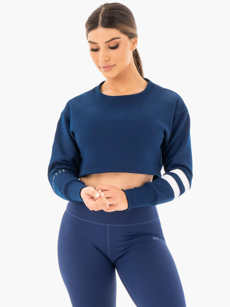 Chandails Ryderwear Motion Cropped Bleu Marine Femme | GCE-12662405