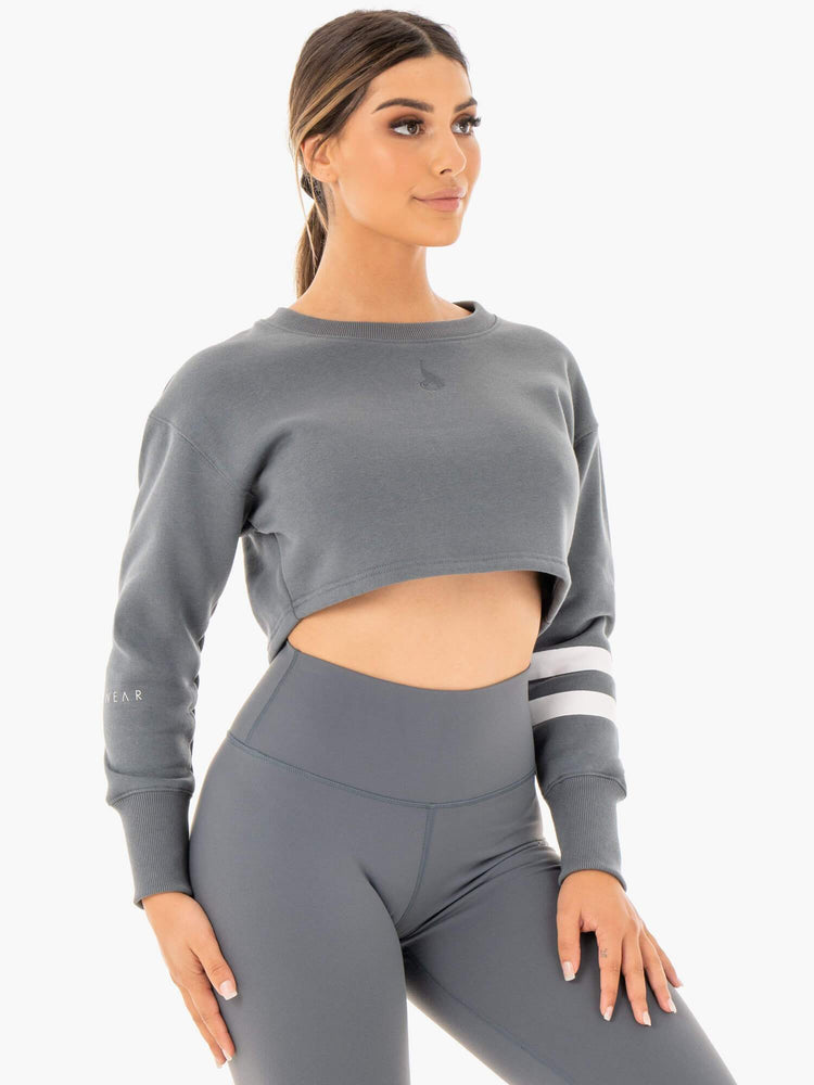 Chandails Ryderwear Motion Cropped Grise Femme | TEL-05744513