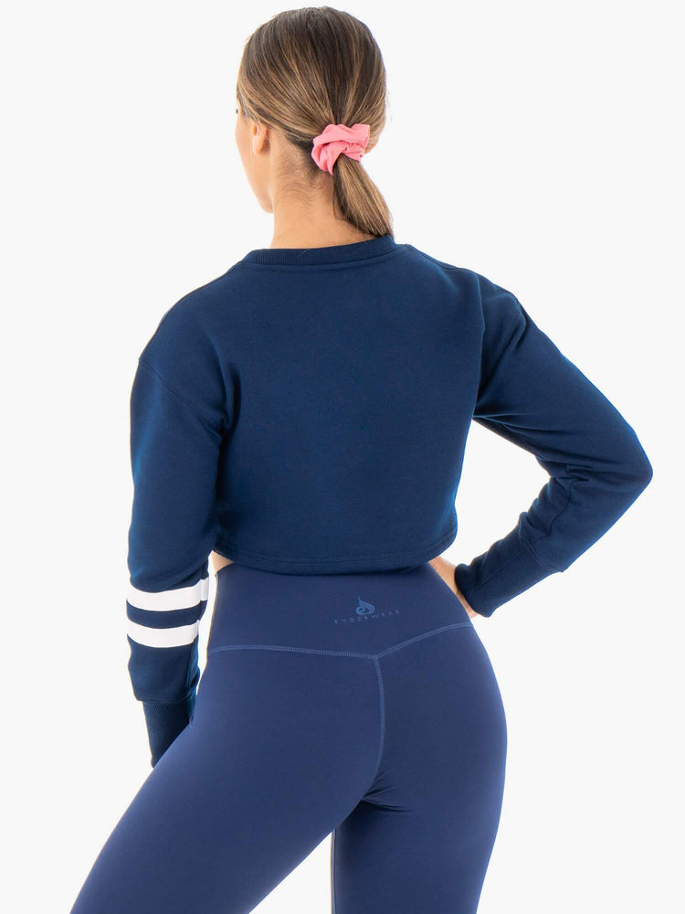 Chandails Ryderwear Motion Cropped Bleu Marine Femme | GCE-12662405