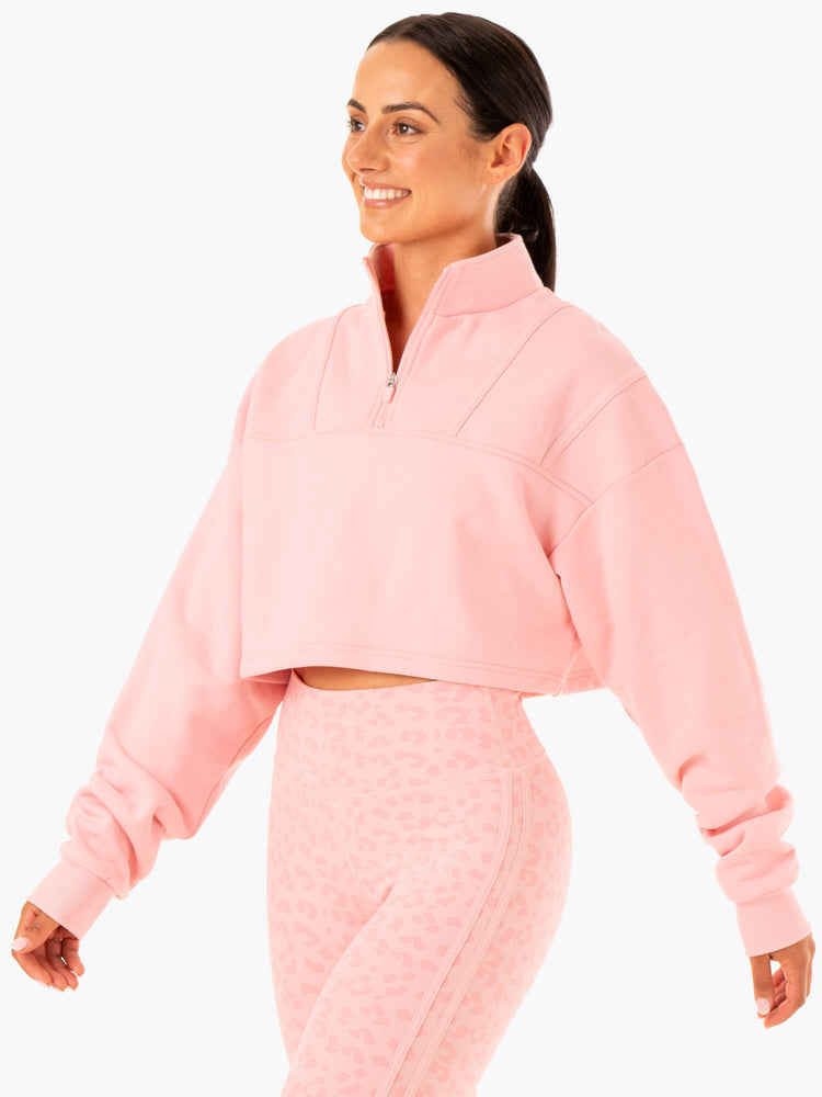 Chandails Ryderwear Evolution Half Zip Rose Femme | FMY-21381663