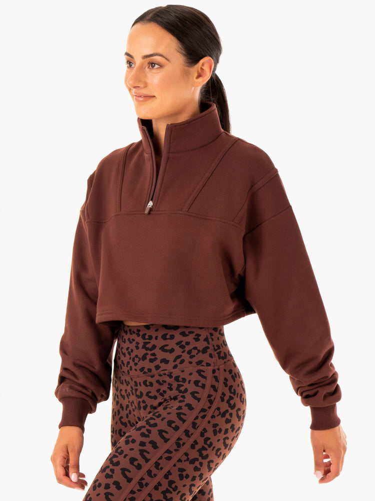 Chandails Ryderwear Evolution Half Zip Chocolat Femme | ULI-10156547