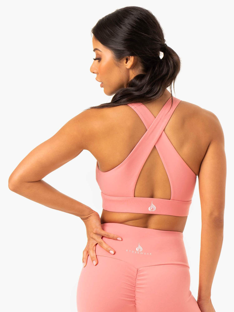 Soutien Gorge Sport Ryderwear Staples Cross Over Rose Femme | DYD-43170511