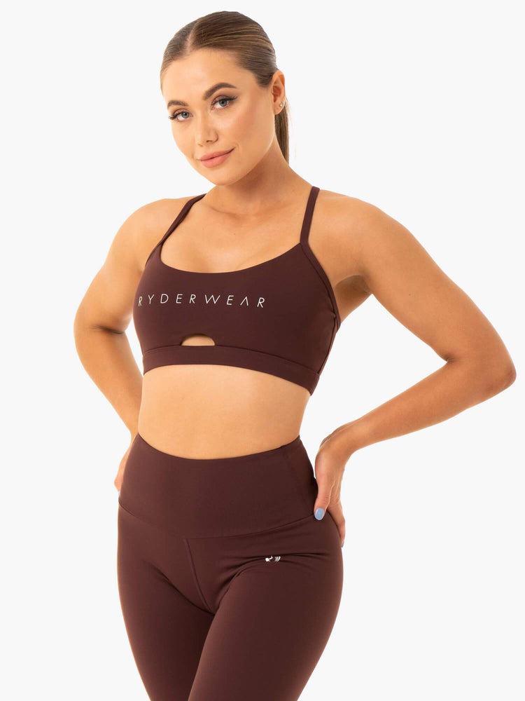 Soutien Gorge Sport Ryderwear Staples Chocolat Femme | UDT-06407231