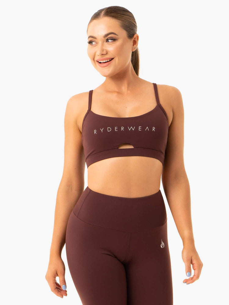 Soutien Gorge Sport Ryderwear Staples Chocolat Femme | UDT-06407231