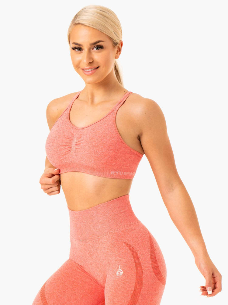 Soutien Gorge Sport Ryderwear Sculpt Seamless Corail Femme | SRA-01960309