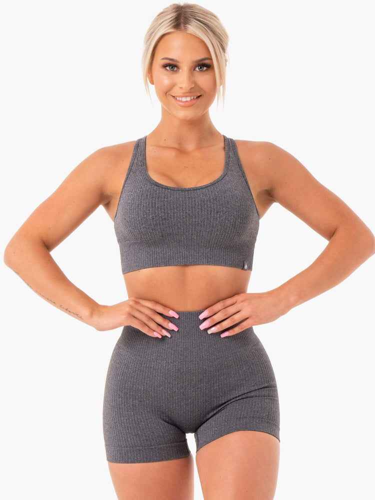 Soutien Gorge Sport Ryderwear Rib Seamless Grise Femme | TOY-73934636