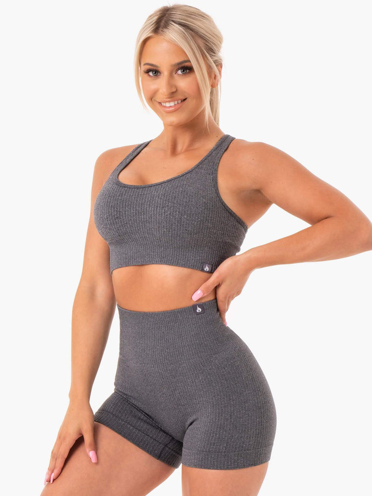 Soutien Gorge Sport Ryderwear Rib Seamless Grise Femme | TOY-73934636