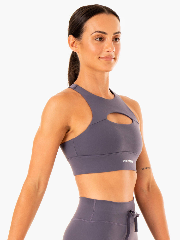 Soutien Gorge Sport Ryderwear Replay Cut Out Grise Femme | EXK-11545407