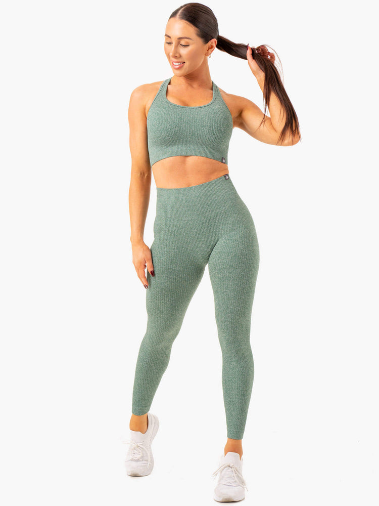 Soutien Gorge Sport Ryderwear Rib Seamless Vert Femme | LEM-45051591