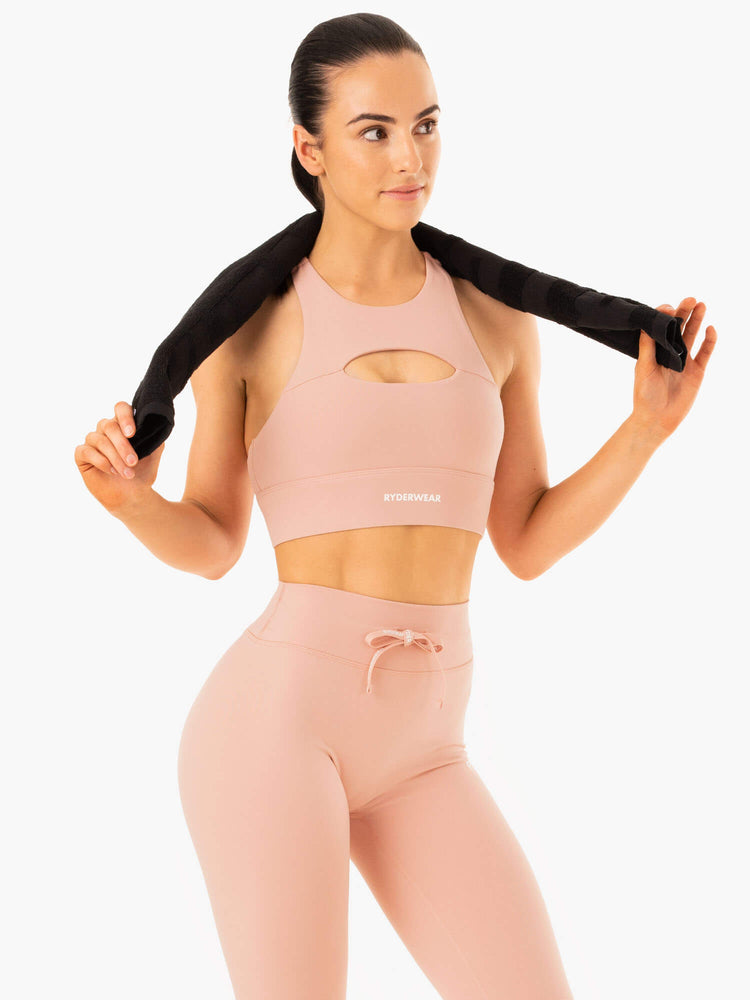 Soutien Gorge Sport Ryderwear Replay Cut Out Beige Femme | THI-97790020