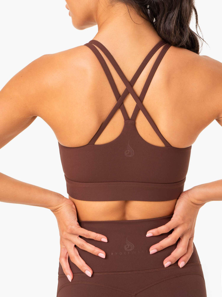 Soutien Gorge Sport Ryderwear Nkd Align Chocolat Femme | GBT-53629532