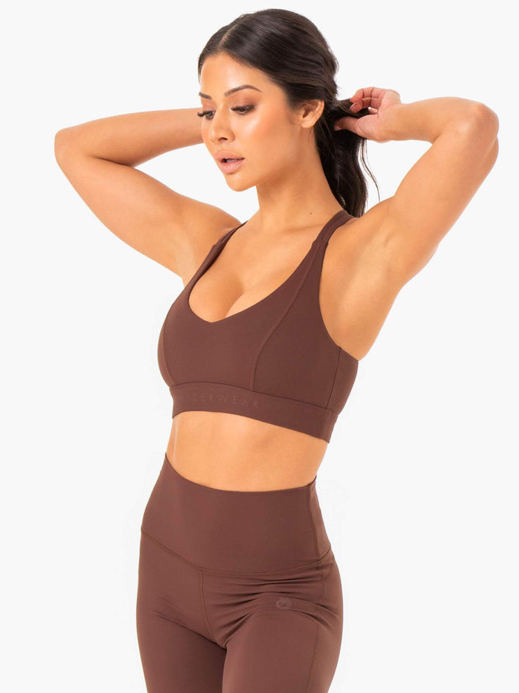 Soutien Gorge Sport Ryderwear Nkd Align Chocolat Femme | GBT-53629532