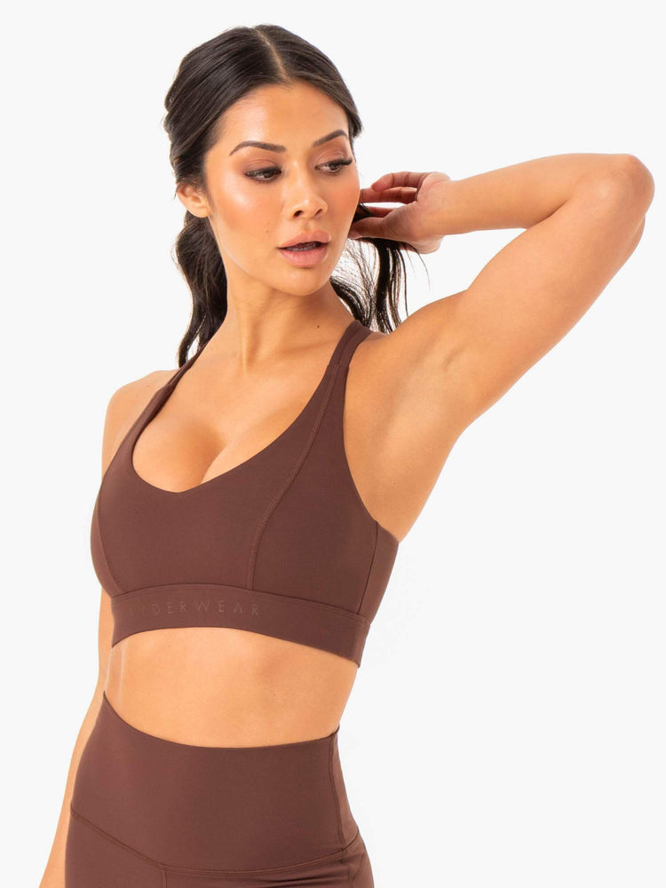 Soutien Gorge Sport Ryderwear Nkd Align Chocolat Femme | GBT-53629532