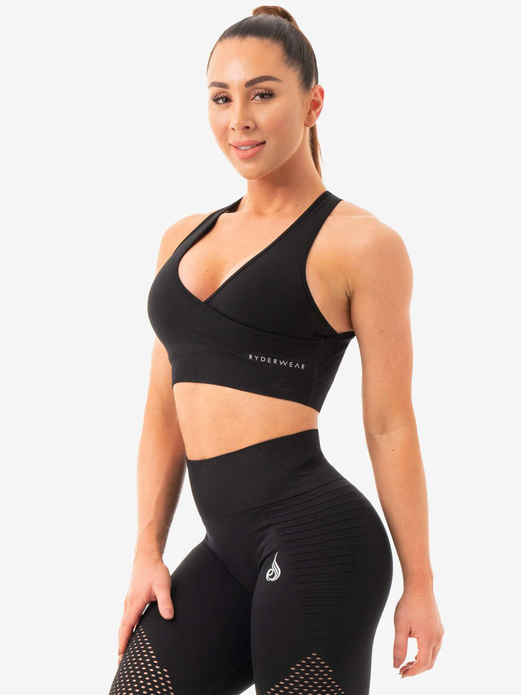 Soutien Gorge Sport Ryderwear Geo Seamless Noir Femme | UHQ-16837404