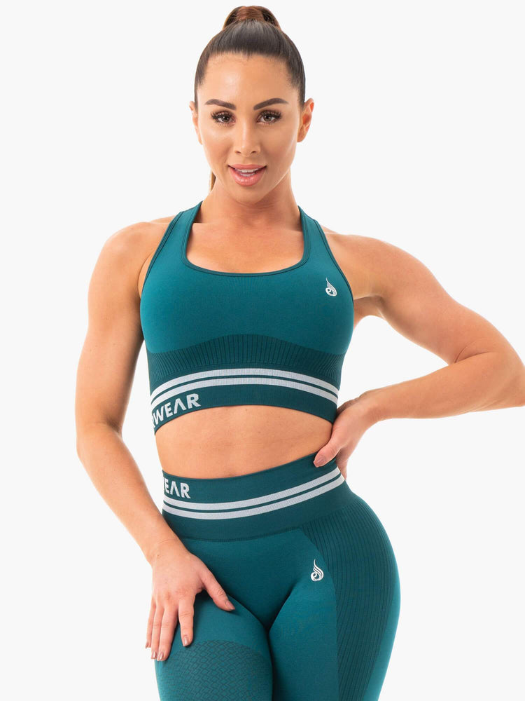 Soutien Gorge Sport Ryderwear Freestyle Seamless Longline Turquoise Femme | RUF-76936469