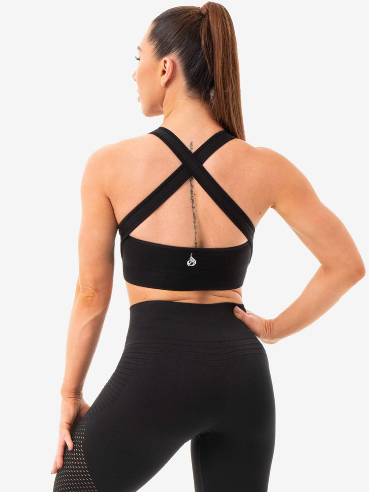 Soutien Gorge Sport Ryderwear Geo Seamless Noir Femme | UHQ-16837404