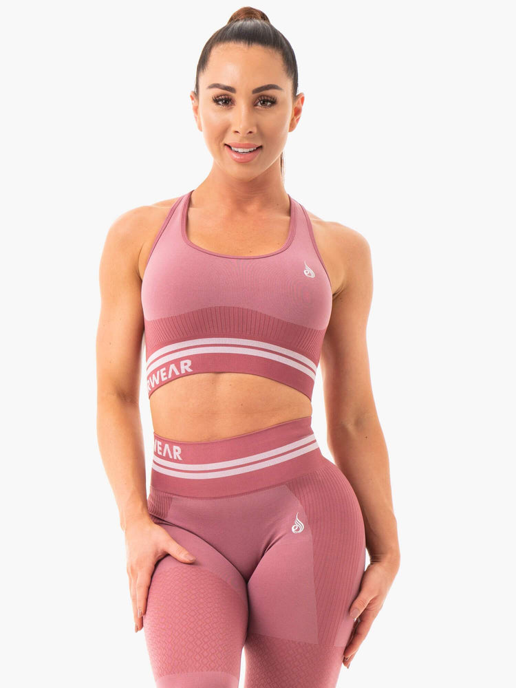 Soutien Gorge Sport Ryderwear Freestyle Seamless Longline Rose Femme | NCR-05828969