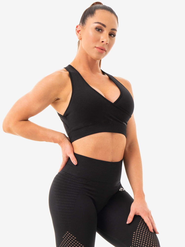 Soutien Gorge Sport Ryderwear Geo Seamless Noir Femme | UHQ-16837404