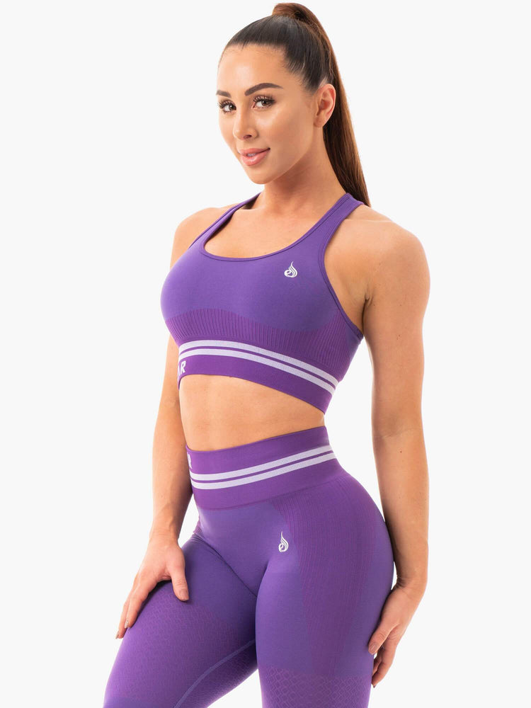 Soutien Gorge Sport Ryderwear Freestyle Seamless Longline Violette Femme | ERR-47386363