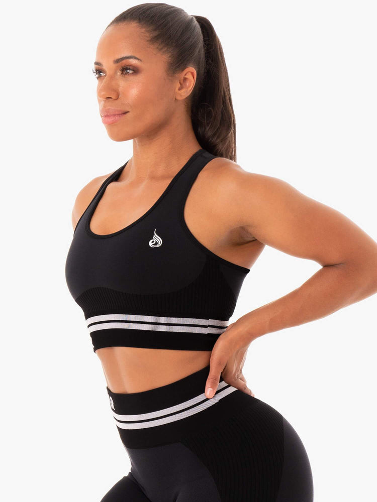 Soutien Gorge Sport Ryderwear Freestyle Seamless Longline Noir Femme | EAJ-69716914