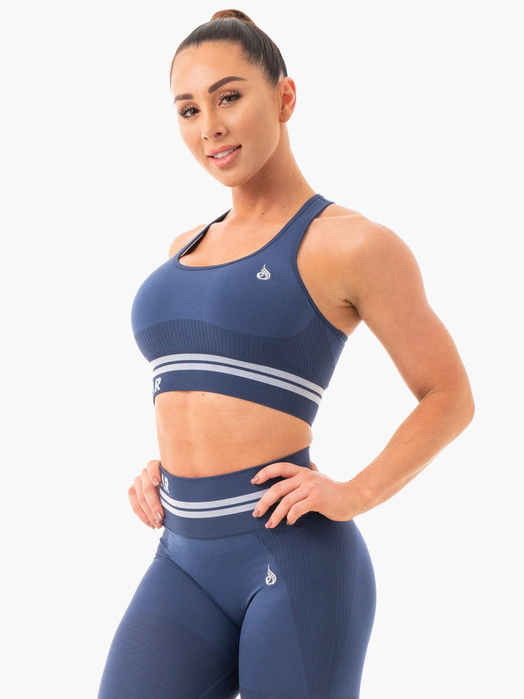 Soutien Gorge Sport Ryderwear Freestyle Seamless Longline Bleu Femme | HVV-21973242