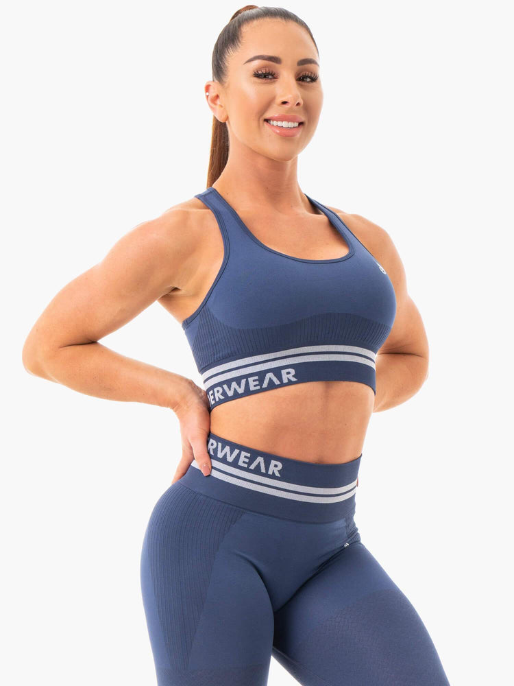 Soutien Gorge Sport Ryderwear Freestyle Seamless Longline Bleu Femme | HVV-21973242