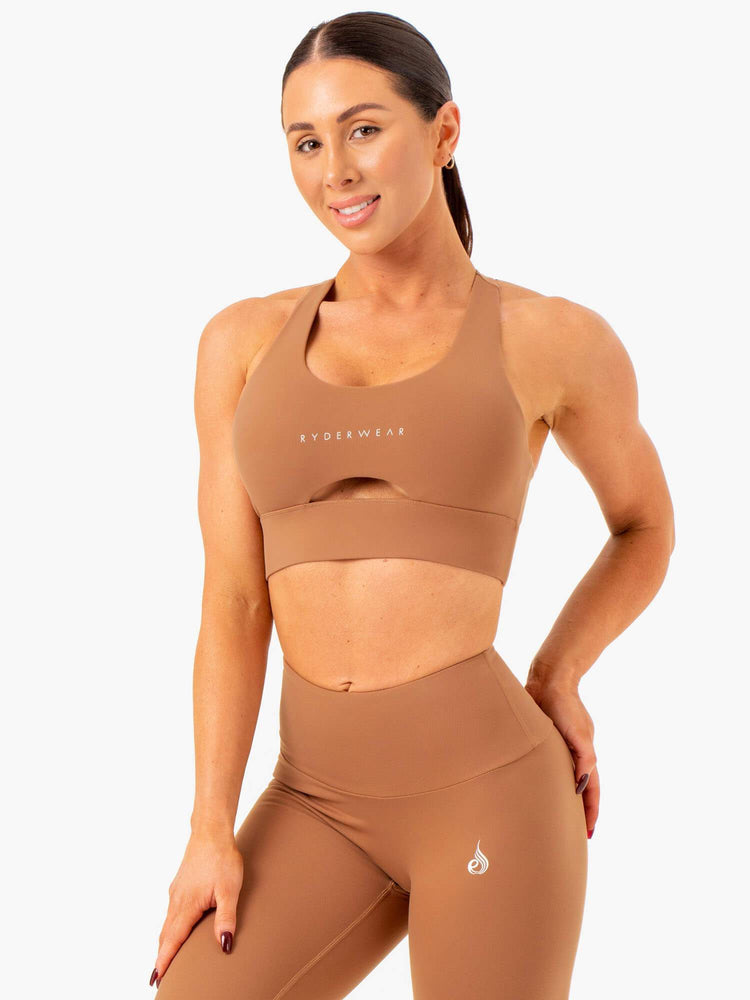 Soutien Gorge Sport Ryderwear Focus Contour Beige Femme | TOD-63941981