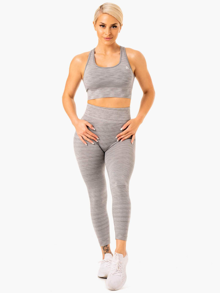 Soutien Gorge Sport Ryderwear Evolve Seamless Longline Grise Femme | UDB-73260927