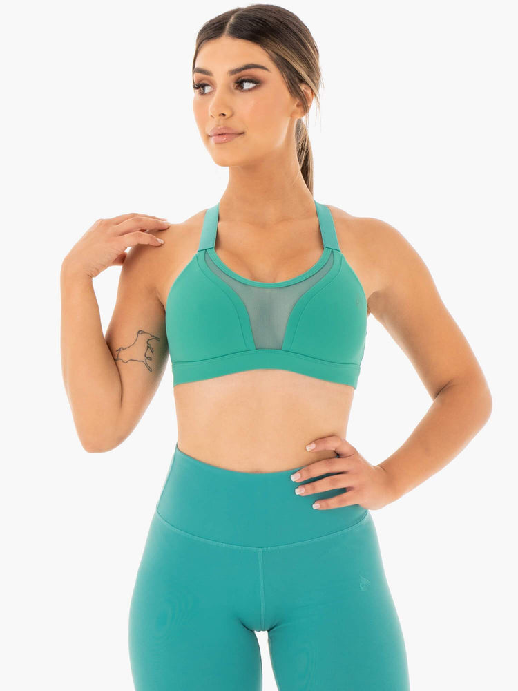 Soutien Gorge Sport Ryderwear Collide Mesh Contour Turquoise Femme | MPG-03212647