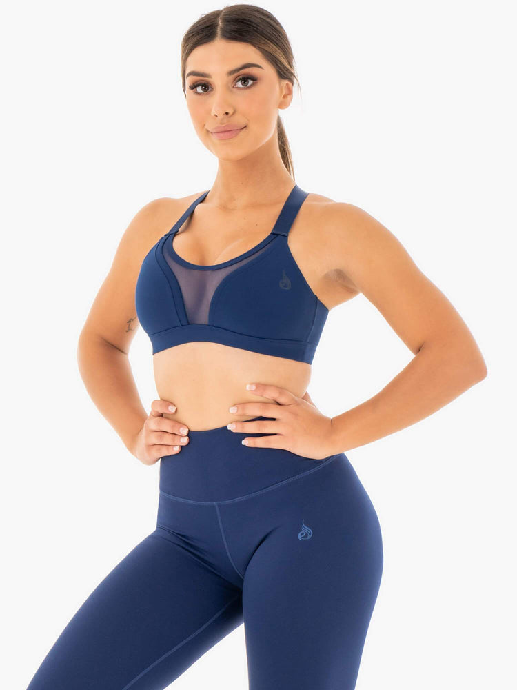 Soutien Gorge Sport Ryderwear Collide Mesh Contour Bleu Marine Femme | IZS-38603591