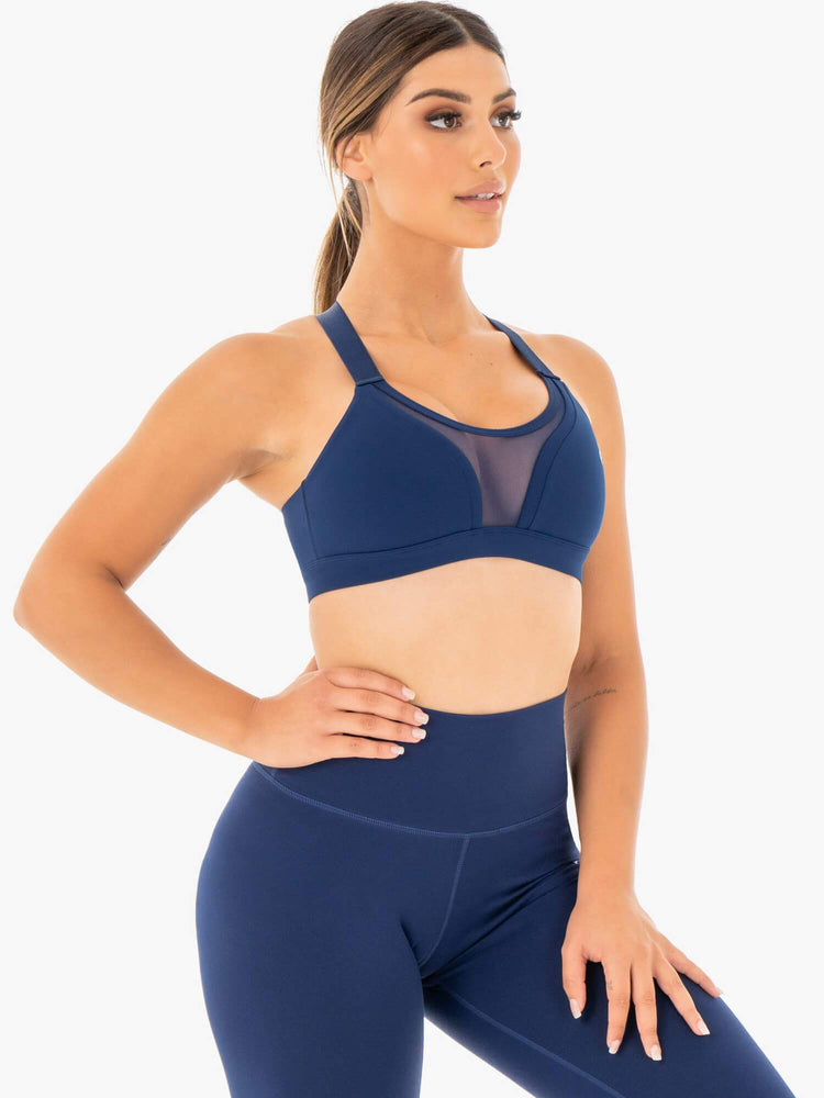 Soutien Gorge Sport Ryderwear Collide Mesh Contour Bleu Marine Femme | IZS-38603591