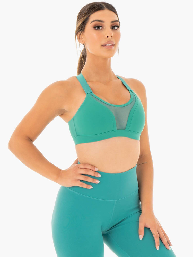 Soutien Gorge Sport Ryderwear Collide Mesh Contour Turquoise Femme | MPG-03212647