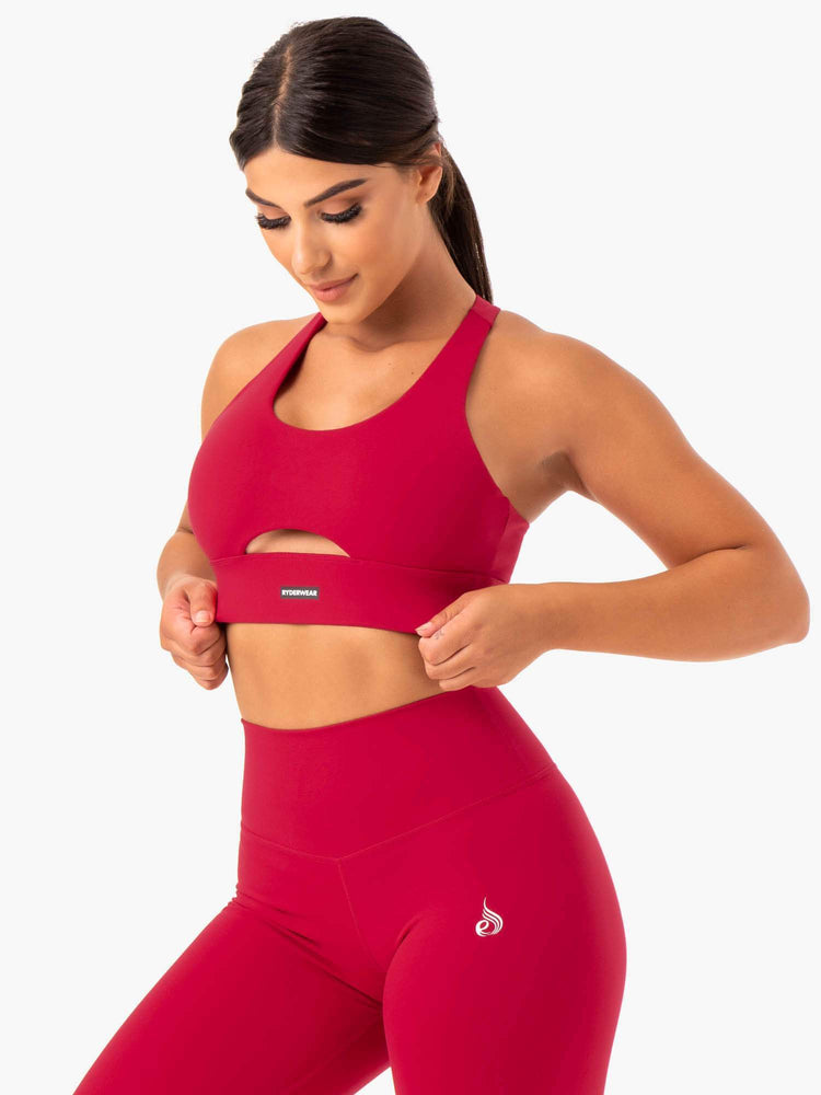 Soutien Gorge Sport Ryderwear Base Racer Back Rouge Femme | PIF-31764268