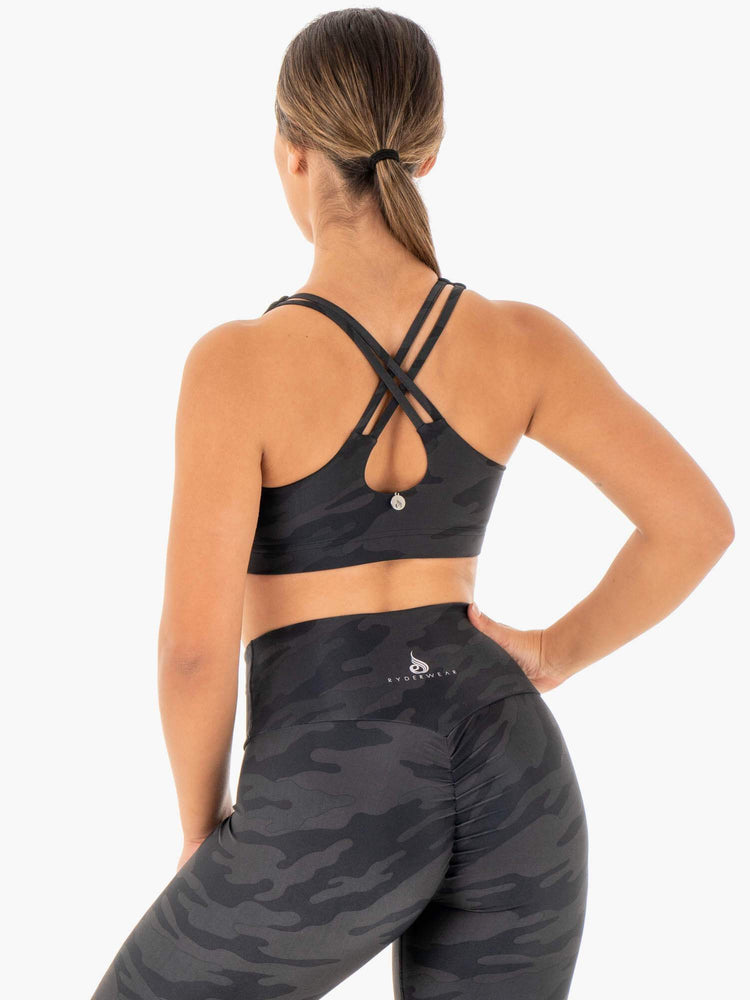 Soutien Gorge Sport Ryderwear Camo Noir Femme | IDI-98302270