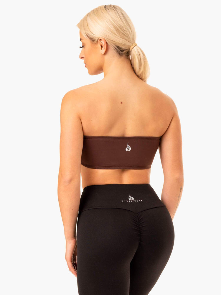 Soutien Gorge Sport Ryderwear Bandeau Chocolat Femme | ZRV-24882327