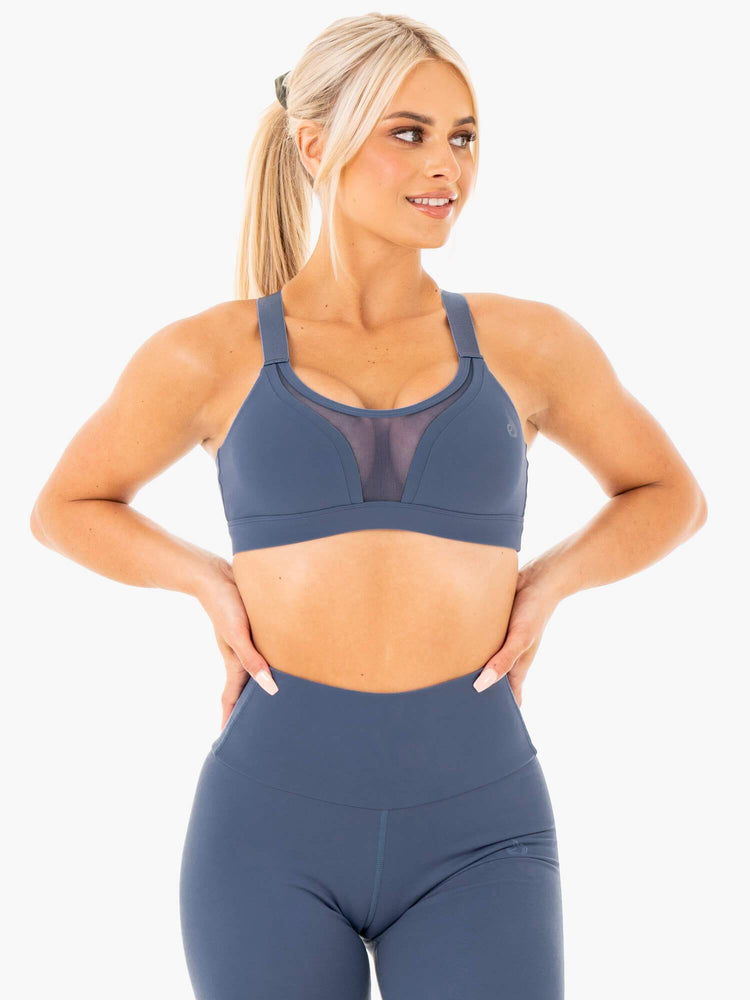 Soutien Gorge Sport Ryderwear Collide Mesh Contour Bleu Femme | GTA-04062271