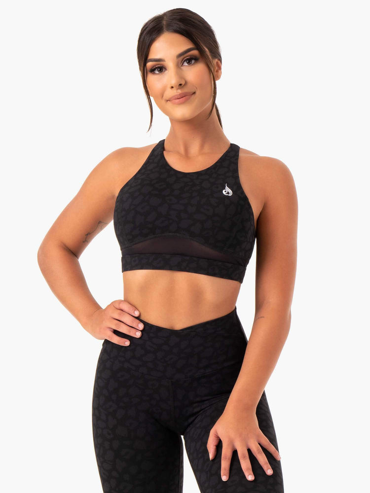 Soutien Gorge Sport Ryderwear Amazon Mesh Noir Femme | YPC-90565701