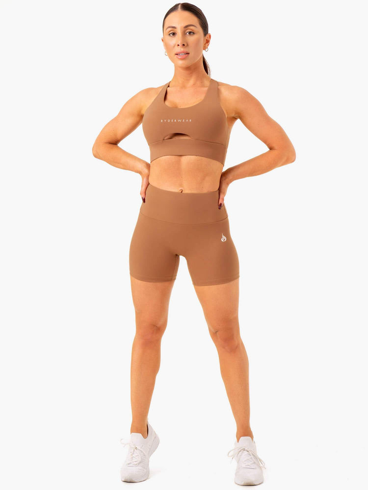 Shorts Ryderwear Vital Mid Length Scrunch Beige Femme | XIV-68178923