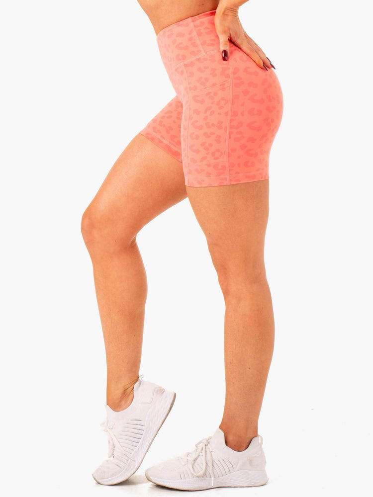 Shorts Ryderwear Ultra High Waisted Mid Length Corail Femme | CPD-41130051